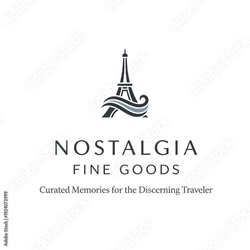 Eiffel Tower Logo Design Element Illustration.