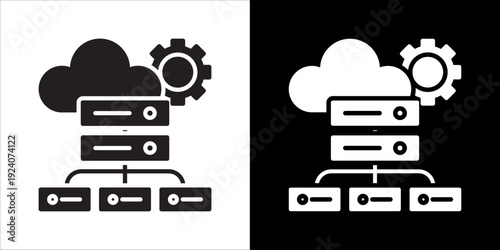 Data Center Icon Sheet Black And White