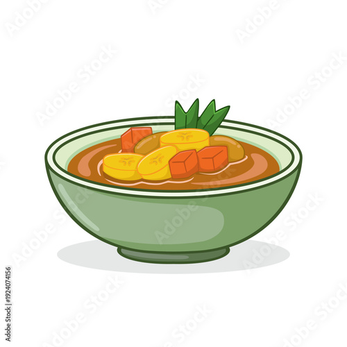 Sweet Banana and Root Vegetable Dessert called Kolak