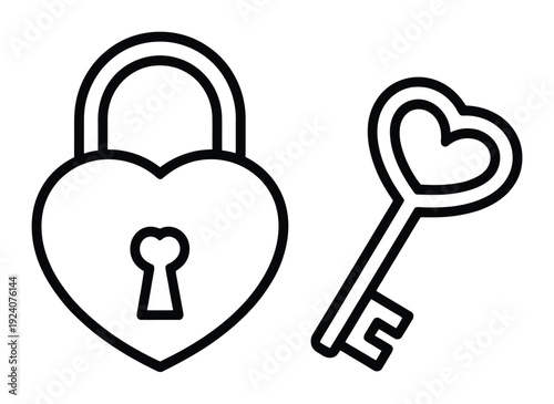 Heart-shaped lock and key symbolizing love, security, and relationships
