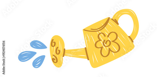 Watering can pouring water design