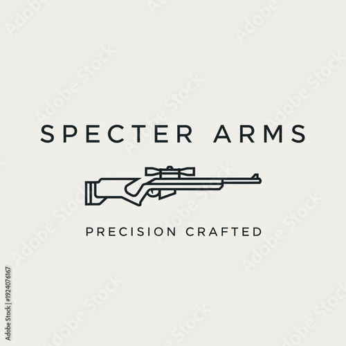 Rifle with Scope Illustration Precision Crafted.