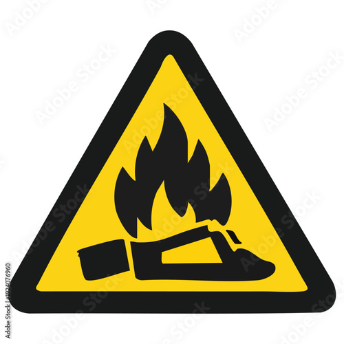 Flammable Liquid Warning Sign Vector Illustration