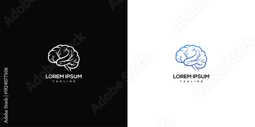 Brain Logo Design - Abstract Mind Concept.
