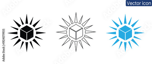 Eye-catching cube icons with explosive design elements, perfect for adding a dynamic touch to your projects