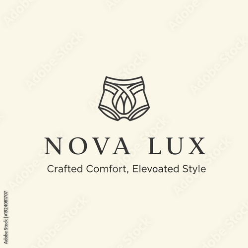 Nova Lux Underwear Logo Design Illustration.