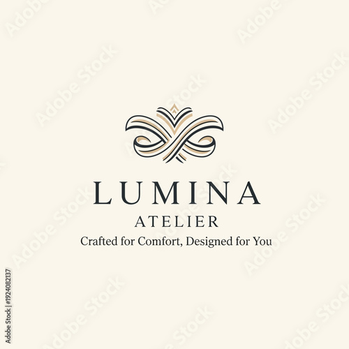 Lumina Atelier Logo Design Element Emblem.