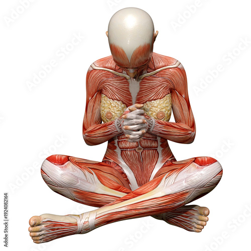 3D Rendering Female Anatomy Figure on White