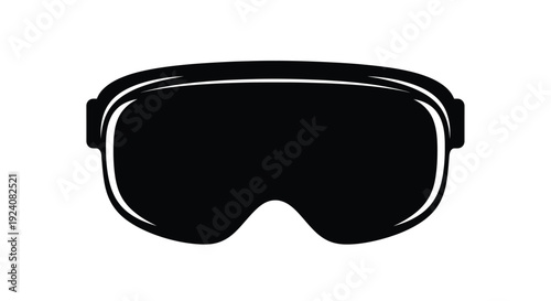 Black ski goggles illustration on a plain white background