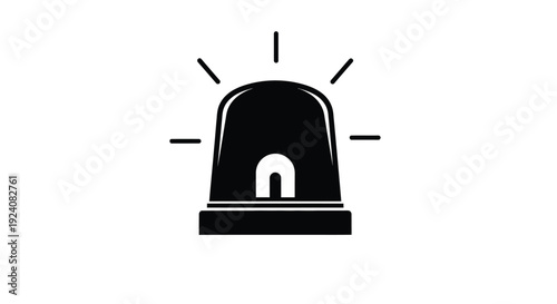 A simple black and white illustration of a police car emergency light