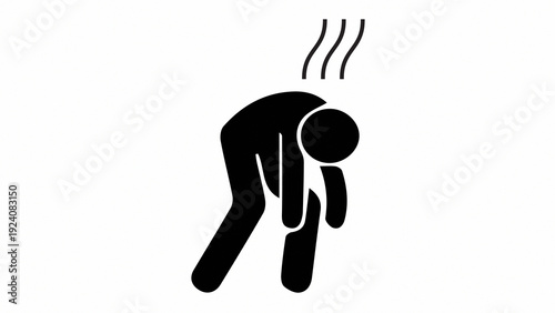Foto Silhouette of a tired person with low energy, suffering from depression or physical exhaustion