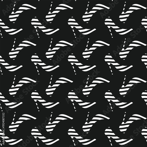 Glamour women footwear repeating pattern on dark. Striped high heel shoe seamless pattern
