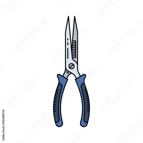 A pair of blue-handled diagonal cutters used for precision cutting tasks