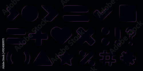 Neon glowing frames, colorful night banners, light effect, bright illuminated borders. Rounded rectangles are design elements