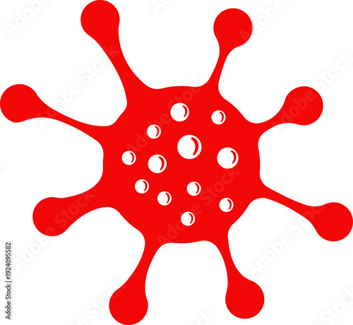 Red Virus Cell Illustration