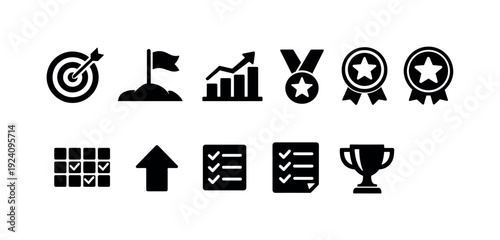 School supplies flat icon set. Educational, learning tools, stationery icons collection