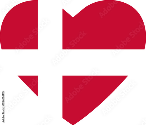 Danish Flag Heart Shape