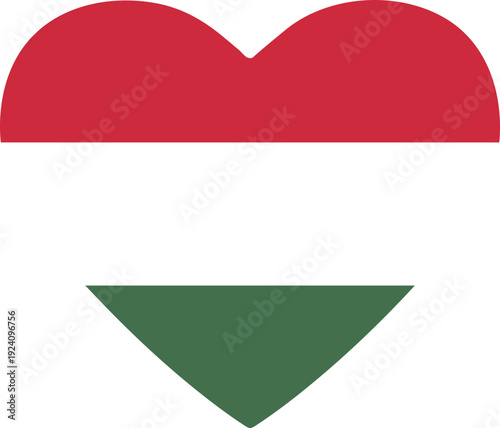 Hungary Flag Heart Shape