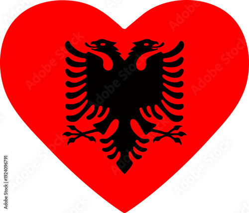 Albanian Flag Heart Symbol