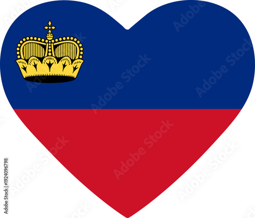 Liechtenstein Flag Heart Shape