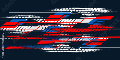 A vector graphic depicting abstract stripe racing designs suitable for vehicle decal wraps, race cars, rally vehicles, adventure themes, and livery designs