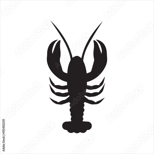 Lobster icon or logo, silhouette lobster