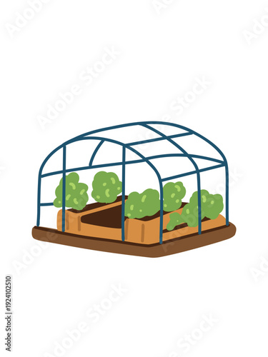 eco friendly greenhouse for home gardening isolated template