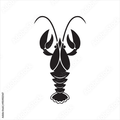 Crawfish icon or lobster silhouette. Vector illustration.