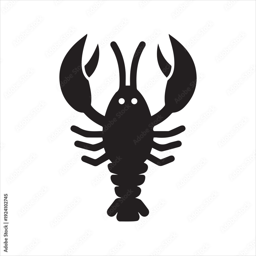 Obraz premium simple lobster icon illustration vector, lobster symbol white background 