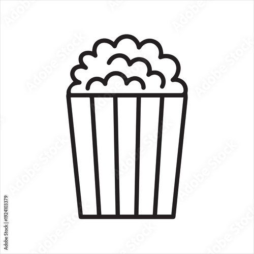 Cartoon Popcorn Icon Isolated On White Background