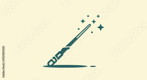 Magical wand icon with stars