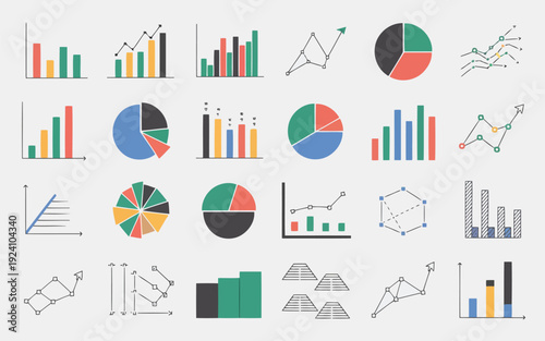 Diverse collection of statistical and analytical chart types for data visualization