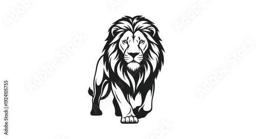 Majestic lion illustration on white