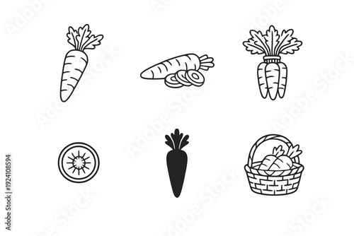 Easter gift box icon set in outline style. Monochrome editable stroke vector collection isolated on transparent background for seasonal promotions and holiday packaging.