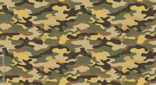 Seamless Military Camouflage Pattern in Desert and Woodland Colors