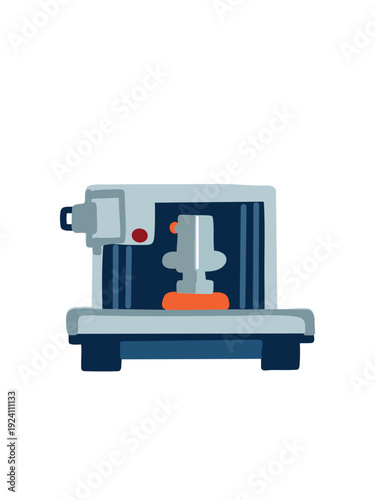 modern 3d printer creating plastic prototype model