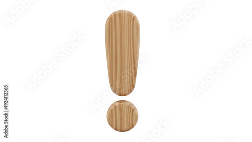 фотографія Isolated Wood Exclamation Point Icon for Emphasis or Warning Sign Expression of