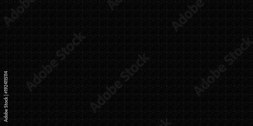 Seamless vector pattern of a fine black-on-black geometric grid. Ultra-dark minimalist texture featuring a subtle, repetitive micro-mesh structure with very low contrast.