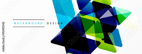 Cuadro en lienzo Abstract geometric shapes overlap, creating vibrant color gradients