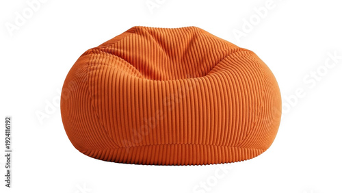 Foto Isolated Corduroy Beanbag Chair in Orange for Kids, Cozy Interior, Home Decor, R