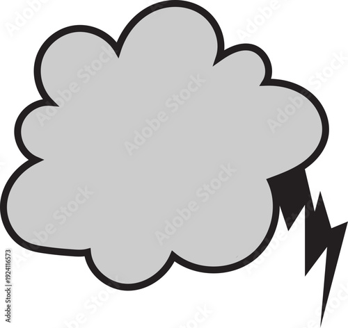 Grey Storm Cloud With Lightning