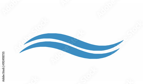 Flat Wave Icon Vector – Minimal Sea Wave Illustration