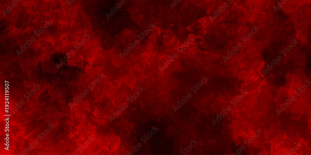 Fototapeta premium Dark abstract background with red grunge effect background. red velvet grunge texture fantasy smooth watercolor painted art design. Dark elegant red shades aquarelle paint