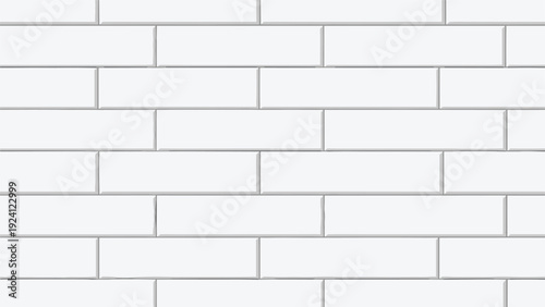 Clean white subway tile pattern background creates a modern and minimalist aesthetic for interior design projects.