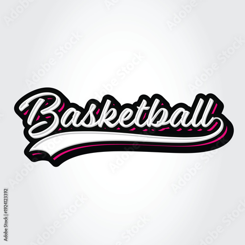 basketball hand lettering typography vector template