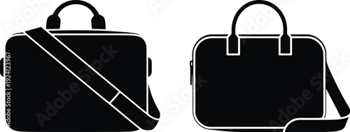 Minimalist black duffel bag icon vector for gym fitness equipment travel luggage and sports lifestyle flat graphic design elements