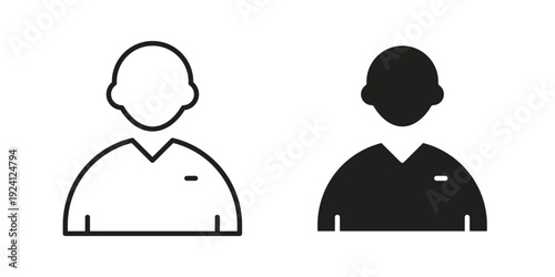 Admin icon vector pack. Thin linear and black flat style.