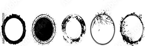 Abstract Grunge Brush Set, Hand Drawn Ink Stroke Collection, Vintage Distressed Brush Elements.