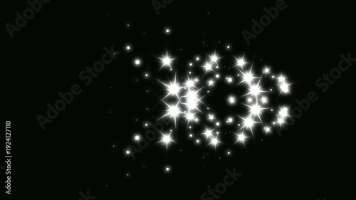 Wallpaper Mural Glowing magic glitter star sparkle animation, white shine dust trail burst, fairy twinkle shimmer particles overlay, elegant fantasy transition on black background. 4k loop animation Torontodigital.ca