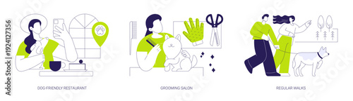 Dog-friendly city isolated cartoon vector illustrations se